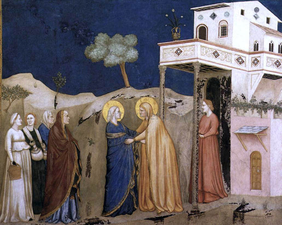  Giotto Di Bondone The Visitation (North Transept, Lower Church, San Francesco, Assisi) - Canvas Art Print