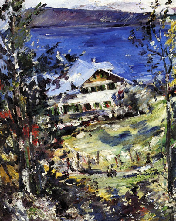  Lovis Corinth The Walchensee, Country House with Washing on the Line - Canvas Art Print