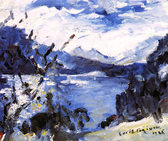  Lovis Corinth The Walchensee with Mountain Range and Shore - Canvas Art Print