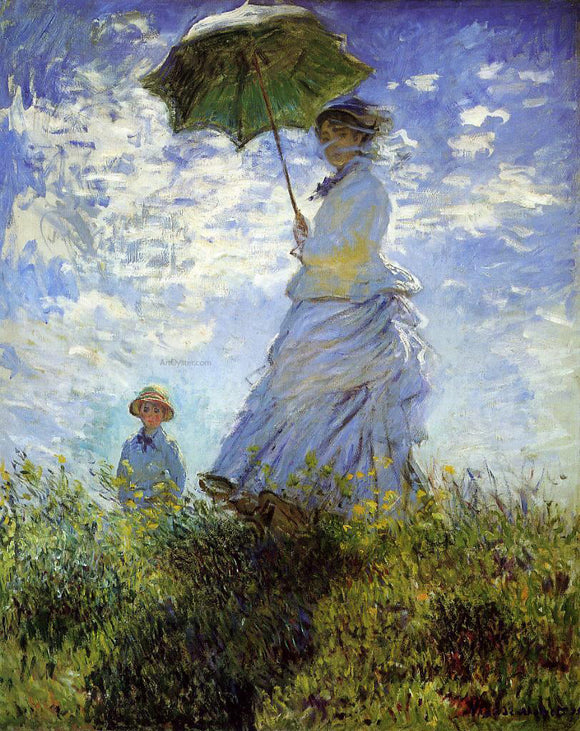  Claude Oscar Monet The Walk, Woman with a Parasol - Canvas Art Print