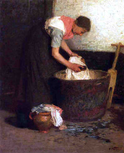  Edward Potthast The Washerwoman - Canvas Art Print