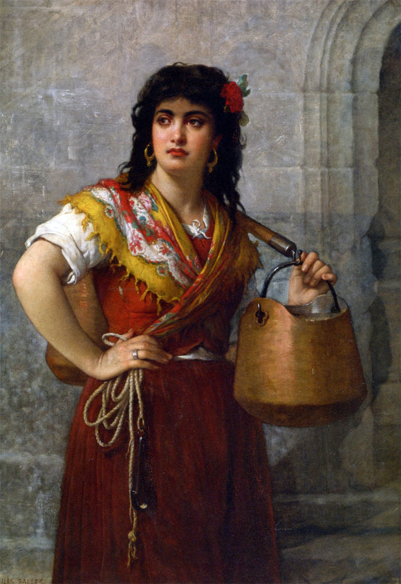  Jules Salles-Wagner The Water Carrier - Canvas Art Print