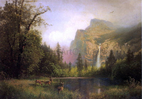  Herman Herzog The Waterfall - Canvas Art Print