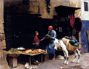  Raphael Von Ambros The Watermelon Seller - Canvas Art Print