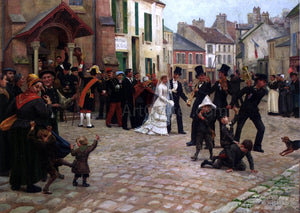  Gabriel-Charles Deneux The Wedding Procession, Epinnay-sur-Seine - Canvas Art Print