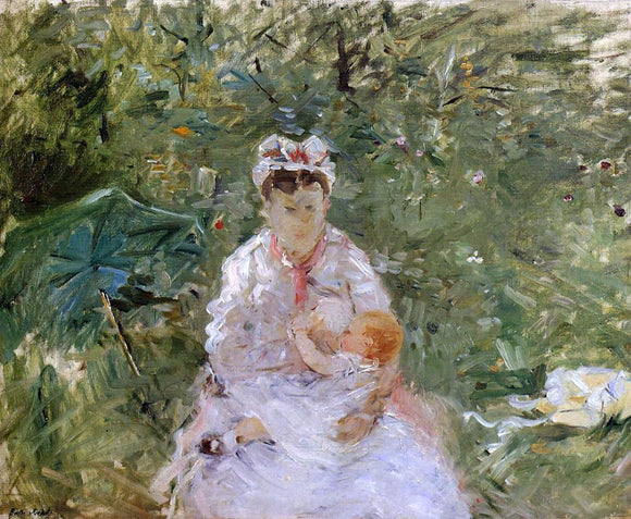  Berthe Morisot The Wet Nurse Angele Feeding Julie Manet - Canvas Art Print