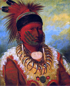  George Catlin The White Cloud, Head Chief of the Iowas - Canvas Art Print
