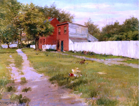  William Merritt Chase The White Fence - Canvas Art Print
