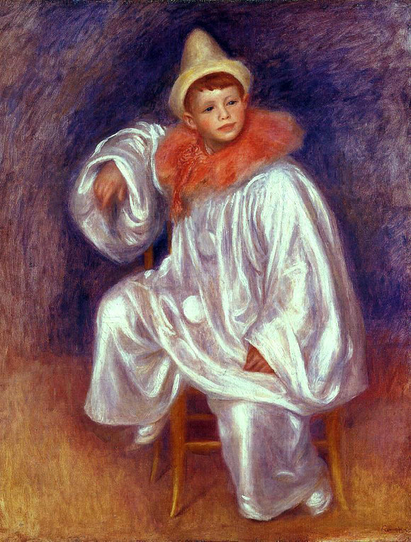  Pierre Auguste Renoir The White Pierrot (Jean Renoir) - Canvas Art Print