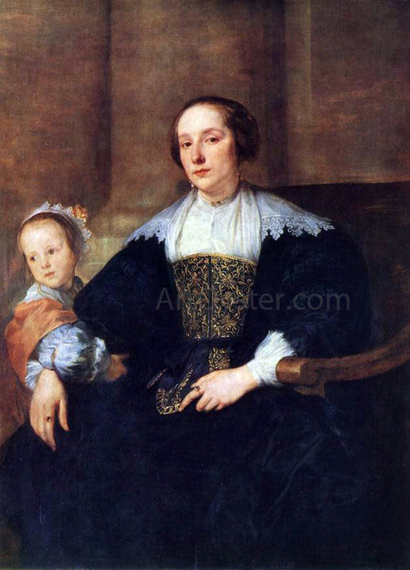  Sir Antony Van Dyck The Wife and Daughter of Colyn de Nole - Canvas Art Print