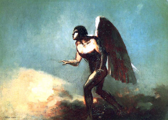  Odilon Redon The Winged Man (also known as The Fallen Angel) - Canvas Art Print
