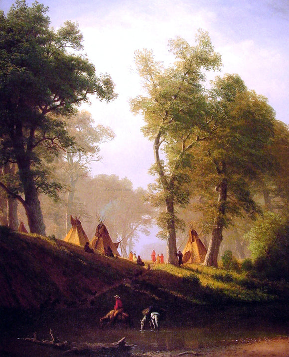  Albert Bierstadt The Wolf River, Kansas - Canvas Art Print