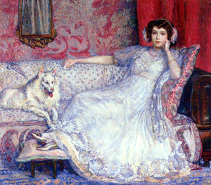  Theo Van Rysselberghe The Woman in White (also known as Portrait of Madame Helene Keller) - Canvas Art Print