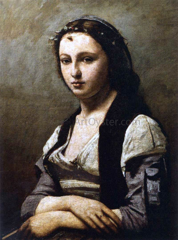  Jean-Baptiste-Camille Corot The Woman with the Pearl - Canvas Art Print