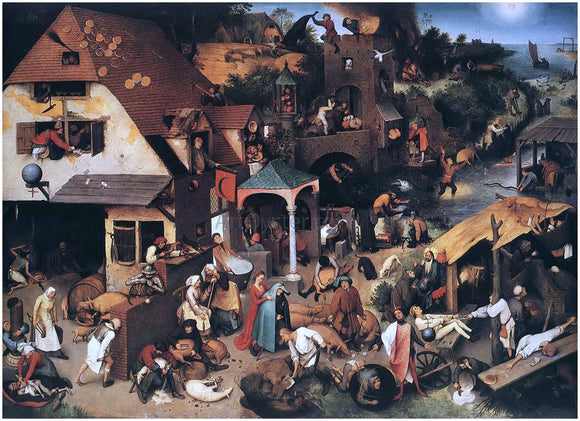  The Elder Pieter Bruegel The World Upside Down (also known as The Flemish Proverbs) - Canvas Art Print