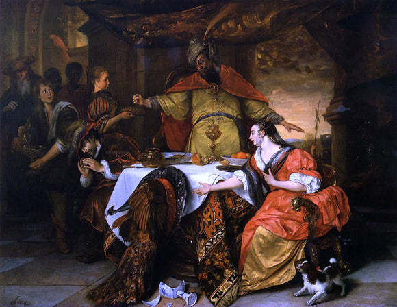  Jan Steen The Wrath of Ahasuerus - Canvas Art Print