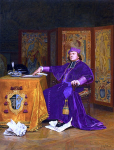  Jehan-Georges Vibert The Wrath of the Bishop - Canvas Art Print