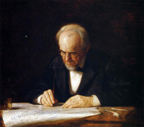  Thomas Eakins The Writing Master (Benjamin Eakins) - Canvas Art Print