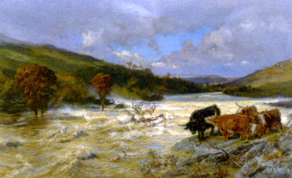  Henry William BanksDavis The Wye in Flood - Canvas Art Print