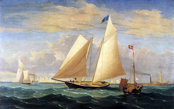  Fitz Hugh Lane The Yacht 'America' Winning the International Race - Canvas Art Print