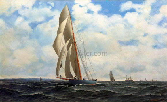  Antonio Jacobsen The Yacht Defender, on a Leeward Reach by Sandy Hook - Canvas Art Print