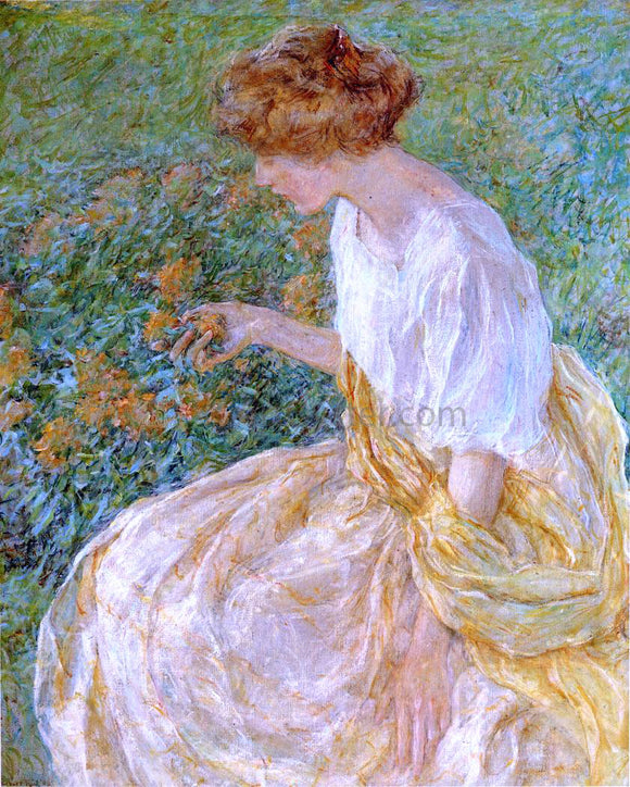  Robert Lewis Reid The Yellow Flower (also known as The Artist's Wife in the Garden) - Canvas Art Print