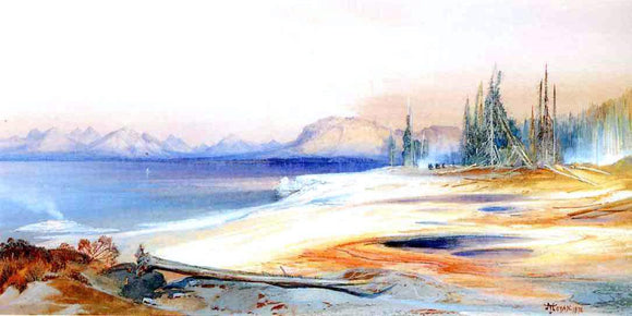  Thomas Moran The Yellowstone Lake with Hot Springs - Canvas Art Print