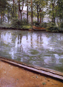  Gustave Caillebotte The Yerres, Rain (also known as Riverbank in the Rain) - Canvas Art Print