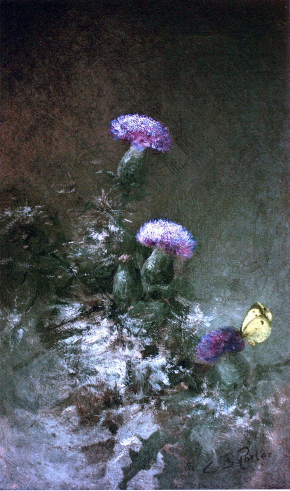  Charles Ethan Porter Thistles with Butterfly - Canvas Art Print