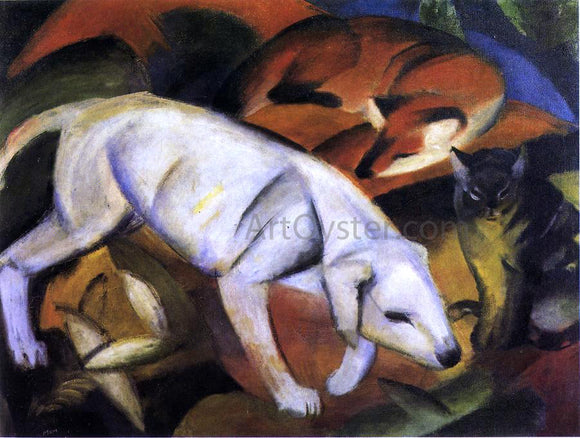  Franz Marc Three Animals (Dog, Fox and Cat) - Canvas Art Print