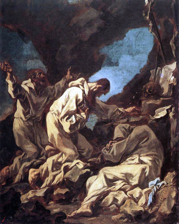  Alessandro Magnasco Three Camaldolite Monks at Prayer - Canvas Art Print