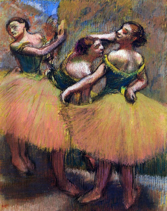  Edgar Degas Three Dancers, Green Blouses - Canvas Art Print