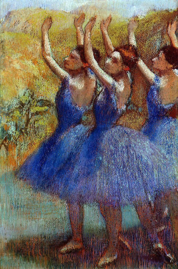  Edgar Degas Three Dancers in Purple Skirts - Canvas Art Print