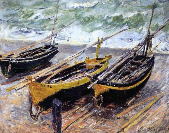  Claude Oscar Monet Three Fishing Boats - Canvas Art Print