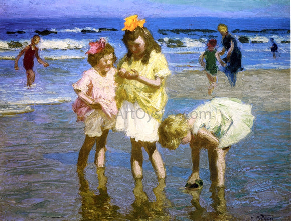  Edward Potthast Three Girls at the Seashore - Canvas Art Print