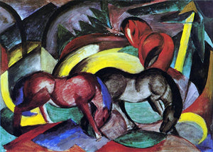 Franz Marc Three Horses - Canvas Art Print