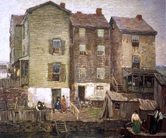  Robert Spencer Three Houses - Canvas Art Print
