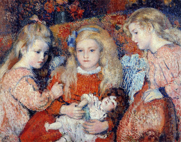  Georges Lemmen Three Little Girls - Canvas Art Print