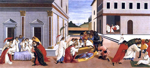  Sandro Botticelli Three Miracles of St Zenobius - Canvas Art Print