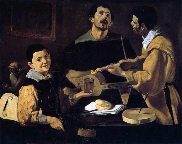  Diego Velazquez Three Musicians (also known as Musical Trio) - Canvas Art Print
