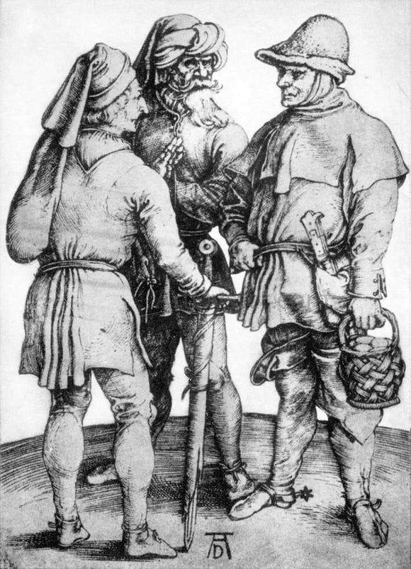  Albrecht Durer Three Peasants in Conversation - Canvas Art Print