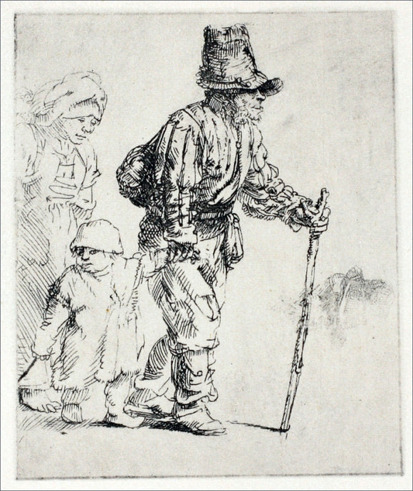  Rembrandt Van Rijn Three Peasants Travelling - Canvas Art Print
