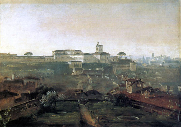  Johann Georg Von Dillis Three Views of Rome from the Villa Malta: View of the Quirinale Hill - Canvas Art Print