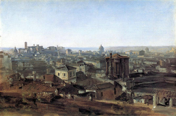  Johann Georg Von Dillis Three Views of Rome from the Villa Malta: View toward the Capitoline Hill - Canvas Art Print