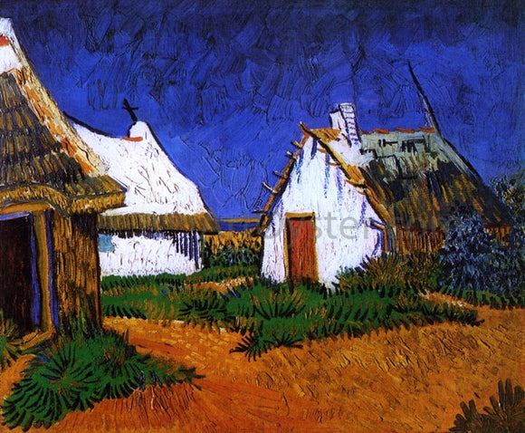  Vincent Van Gogh Three White Cottages in Saintes-Maries - Canvas Art Print