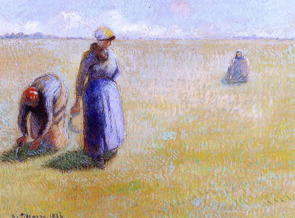  Camille Pissarro Three Women Cutting Grass - Canvas Art Print