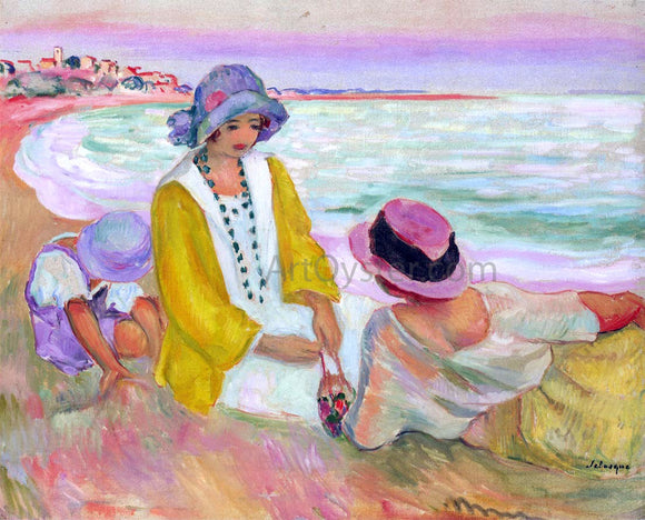  Henri Lebasque Three Young Girls at the Beach - Canvas Art Print