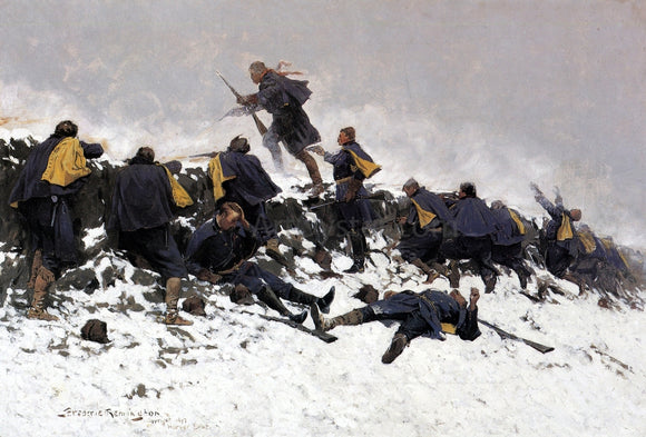  Frederic Remington Through the Smoke Sprang the Daring Soldier - Canvas Art Print