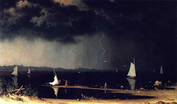  Martin Johnson Heade Thunder Storm on Narragansett Bay - Canvas Art Print