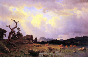  Albert Bierstadt Thunderstorm in the Rocky Mountains - Canvas Art Print